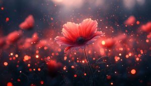 Red Poppy Field Bokeh Lights Mobile Wallpaper Backgrounds 4K