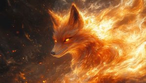 Fiery Fox Animal Art 4K Desktop Background Mobile Wallpaper