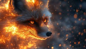 Fiery Fox Portrait 4K Wallpaper - Free Desktop Background