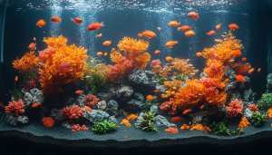 Goldfish Aquarium 4K Wallpaper, Orange Plants Underwater Background Free Mobile