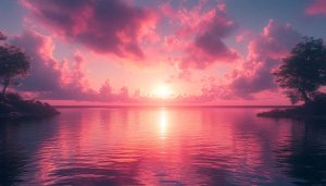 Pink Sunset River 4K Desktop Background - Free Mobile Wallpaper