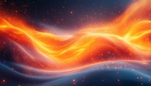 Fiery Orange Flowing Energy Mobile Wallpaper, 4K Desktop Background