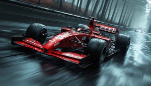 Red Formula One Race Car Wallpaper 4K Desktop Background