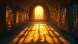 Golden Light Jail Cell Wallpaper 4K for Desktop Background