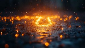 Abstract Rain Bokeh Mobile Wallpaper, Golden Drops Background, Dark Aesthetic