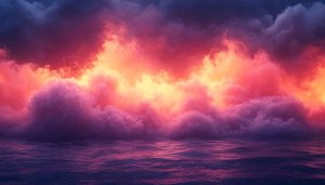 Dramatic Pink Ocean Sunset Waves 4K Desktop Mobile Wallpaper