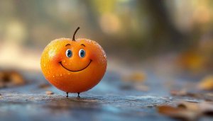 Cute Orange Smiley Face Character Mobile Wallpaper Free for All