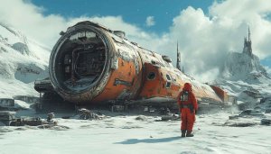 Snowy Sci-Fi Landscape Mobile Wallpaper 4K Desktop Background