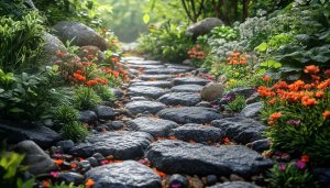 Zen Garden Path Stone Steps Mobile Wallpaper 4K Background