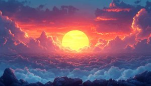 Stunning Sunrise Above Clouds 4K Desktop Background Mobile Wallpaper