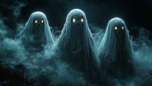 Halloween Ghosts Mobile Wallpaper - Spooky Background - Free Creepy Image