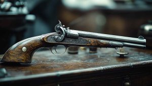 Antique Flintlock Pistol HD Wallpaper for Mobile and Desktop