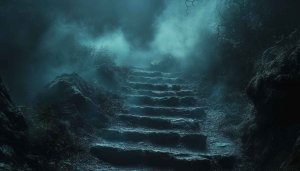 Spooky Foggy Forest Steps Mobile Backgrounds Phone Wallpaper Free