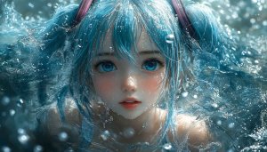 Hatsune Miku Anime Girl Blue Hair Mobile Wallpaper 4K