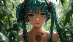 Hatsune Miku AI Art 4K Wallpaper Desktop Background
