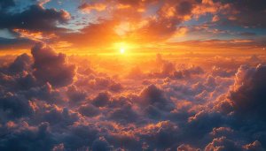 Golden Hour Sunrise Above Clouds 4K Desktop Mobile Wallpaper