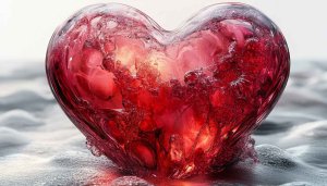 Red Heart Crystal 4K Wallpaper for Mobile and Desktop Backgrounds