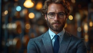 Bearded Man Portrait Wallpaper | Professional Business Style Desktop Background