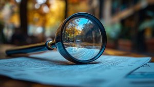 Magnifying Glass Road Reflection 4K Desktop Background Mobile Wallpaper