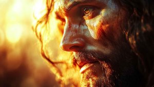 Close-up Bearded Man Portrait Mobile Wallpaper, Golden Hour Lighting