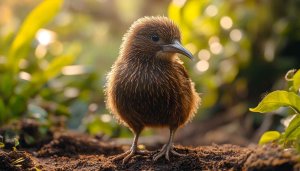 Adorable Kiwi Bird Desktop Wallpaper: Native Wildlife Mobile Background