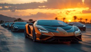Lamborghini Supercar Sunset Drive 4K Desktop Wallpaper Free Mobile Background