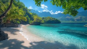 Tropical Beach Paradise Wallpaper Mobile Background, Ocean Water Scenery
