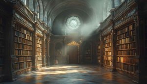 Grand Library Interior 4K Wallpaper for Desktop and Mobile