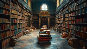 Grand Library Bookshelves Wallpaper for Desktop Background or Mobile Use