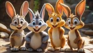 Cartoon Bunnies 4K Desktop Wallpaper, Easter Mobile Backgrounds HD