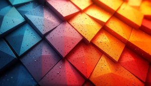 Abstract 3D Triangle Blocks Mobile Wallpaper Colorful Art Background