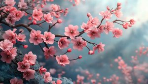 Pink Cherry Blossom Branch Mobile Wallpaper Spring Floral Background