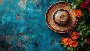 Cinco De Mayo Sombrero with Flowers 4K Mobile Wallpaper