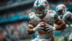 Miami Dolphins Football Player Action 4K Sports Wallpaper