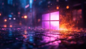 Windows 11 Glowing Logo 4K Desktop Background Free Wallpaper