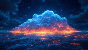 Fiery Cloudscape 4K Desktop Background, Night Sky Mobile Wallpaper