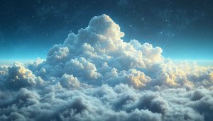 Dreamy Clouds Mobile Wallpaper: Night Sky Fluffy Cloudscape Background