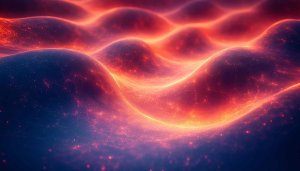 Abstract Glowing Wave Mobile Wallpaper, Red Sparkles Desktop Background