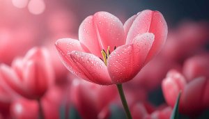 Pink Tulip Flowers HD Mobile Background Spring Blossom Wallpaper