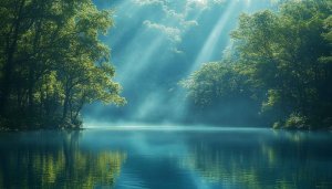 Peaceful Lake Scenery Wallpaper: Free Nature Desktop Backgrounds in 4K