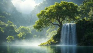 Beautiful Waterfall Landscape 4K Desktop Backgrounds Nature Mobile Wallpaper