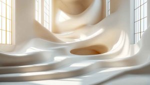 Modern Cream White Architecture 4K Desktop Background Free Wallpaper