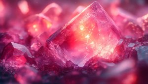 Sparkling Pink Ruby Crystal Cluster 4K Desktop Wallpaper