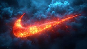 Nike Logo Fire Effect 4K Mobile Background Free Wallpaper