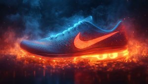 Nike Running Shoes Fire Theme 4K Desktop Mobile Wallpaper