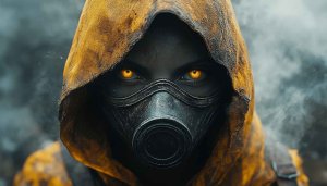 Post-Apocalyptic Gas Mask Wallpaper, Dystopian Mobile Background, Free Image