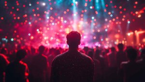 Concert Crowd Lights 4K Desktop Wallpaper, Festival Event Background