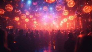 Disco Ball Party Crowd 4K Wallpaper, Clubbing Mobile Background