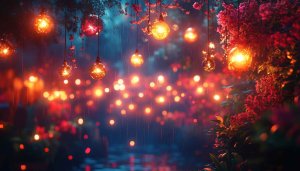 Enchanted Garden Bokeh Lights 4K Mobile Wallpaper, Fairy Lights Background