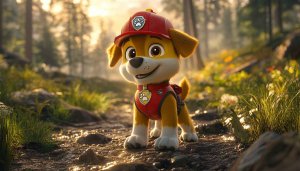 Paw Patrol Wallpaper - Rubble Puppy Forest Background 4K
